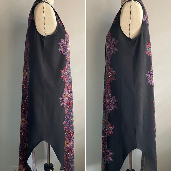 Cupio Women's‎ Medium Multicolor Floral Mandela Midi High Low Dress Bohemian - Picture 3 of 9